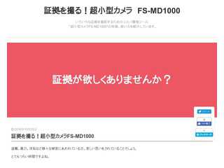 証拠を撮る！超小型カメラ　FSーMD1000